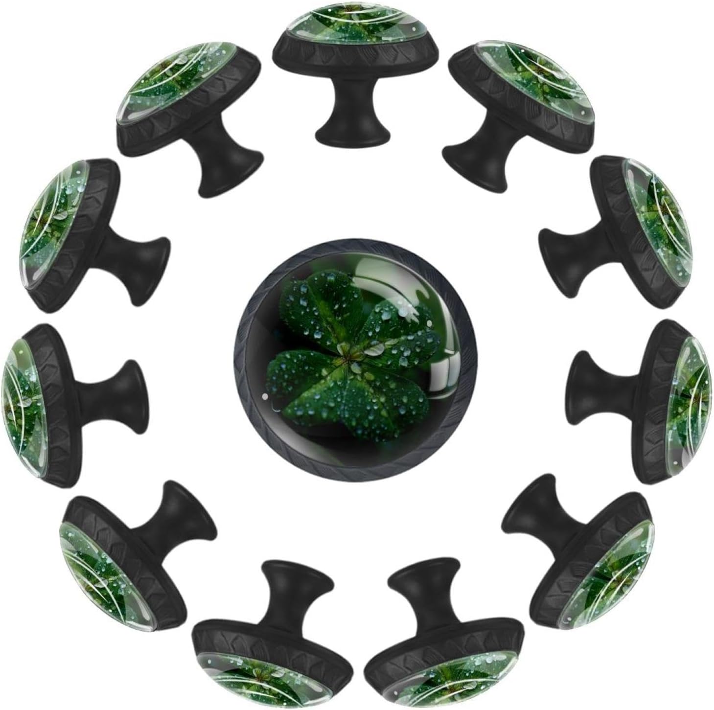 Sunflower Heart (2) Decorative Cabinet Knobs, Crystal Glass Drawer Knobs with Screws, Furniture Hardware for Kitchen Bathroom Dresser Cupboard Wardrobe