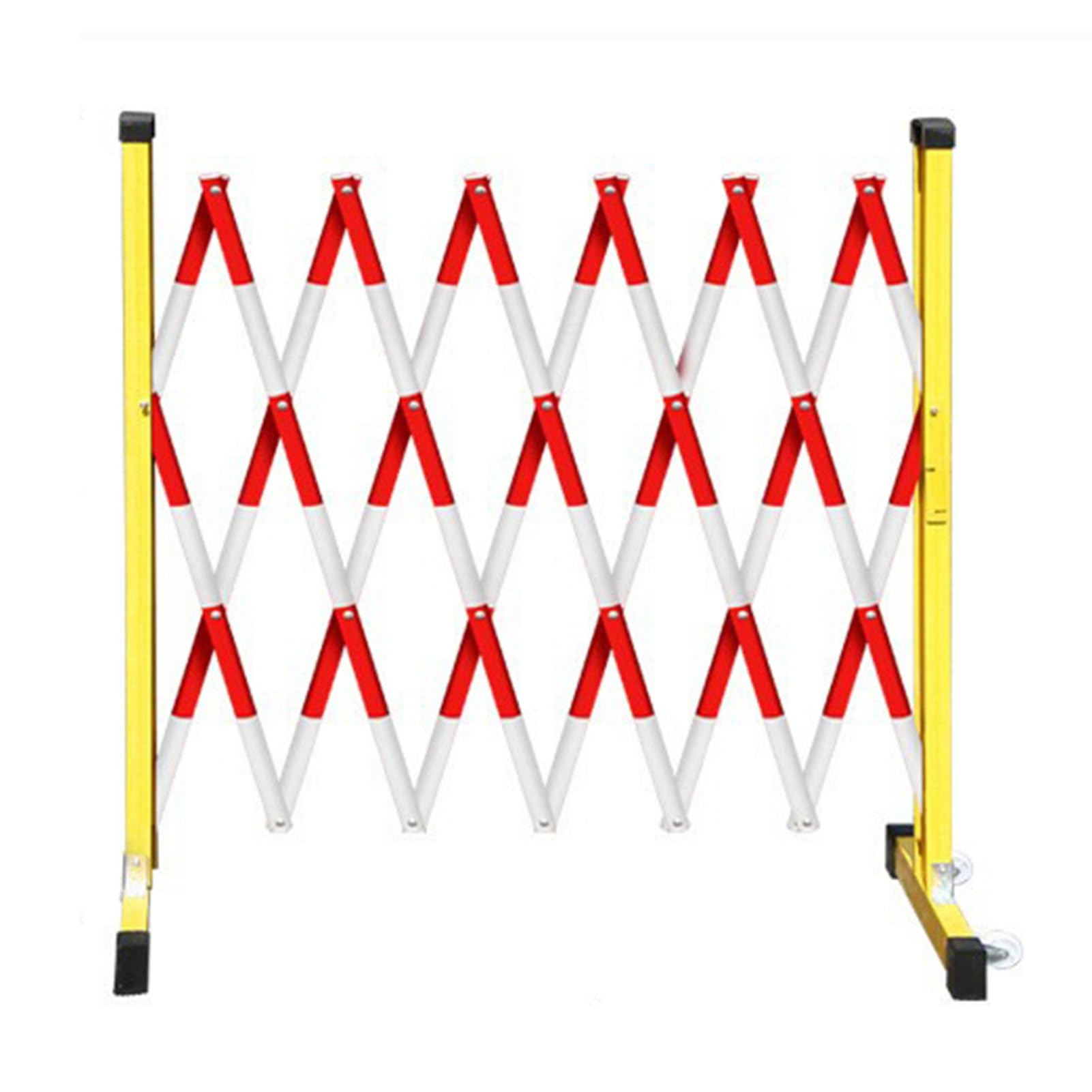 Barricada metálica Extensible, Barrera de Seguridad móvil, Valla de tráfico Ajustable, Barrera de tráfico retráctil para Patio, Piscina, Tienda, Ahorro de Espacio, Rojo y Blanco,Red+White-1.2x1m