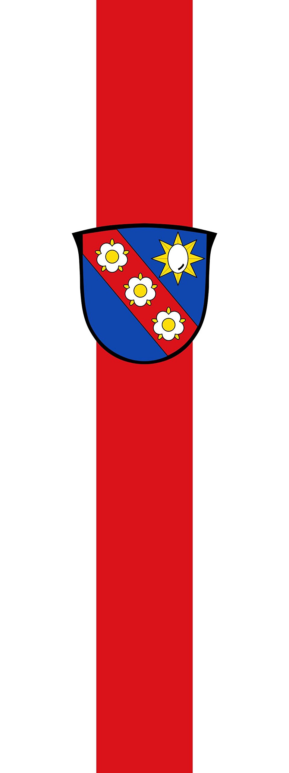 Drapeau Odelzhausen 6m² au format portrait vertical de 400x150cm pour mât