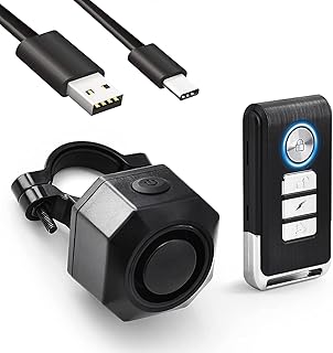 NineLeaf Anti-Theft Bike Alarm with Mount, USB C Rechargeable 110dB Burglar Vibration Motorcycle Bicycle Alarm Security System Waterproof Cycle Mobility Scooter Alarm with Remote