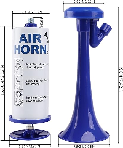 Miniatura 6 de FARBIN Bocina de aire portátil, bocina de bomba de aire portátil, bocinas de seguridad personal, bocina de ruido fuerte para navegación, eventos