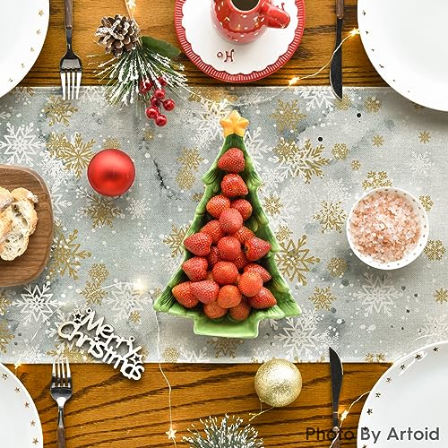 Artoid Mode TABLERUNNER-CHRISTMAS-33183-038 Watercolor Deer Trees Snowflakes Christmas Table Runner thumb #3