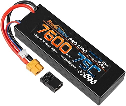 Miniatura 4 de Powerhobby 2S 7.4v 7600mah 75c Lipo Batería con enchufe XT60 + adaptador compatible con: Slash 4x4 4WD 2WD Stampede Rustler E-Revo E-Maxx Spartan
