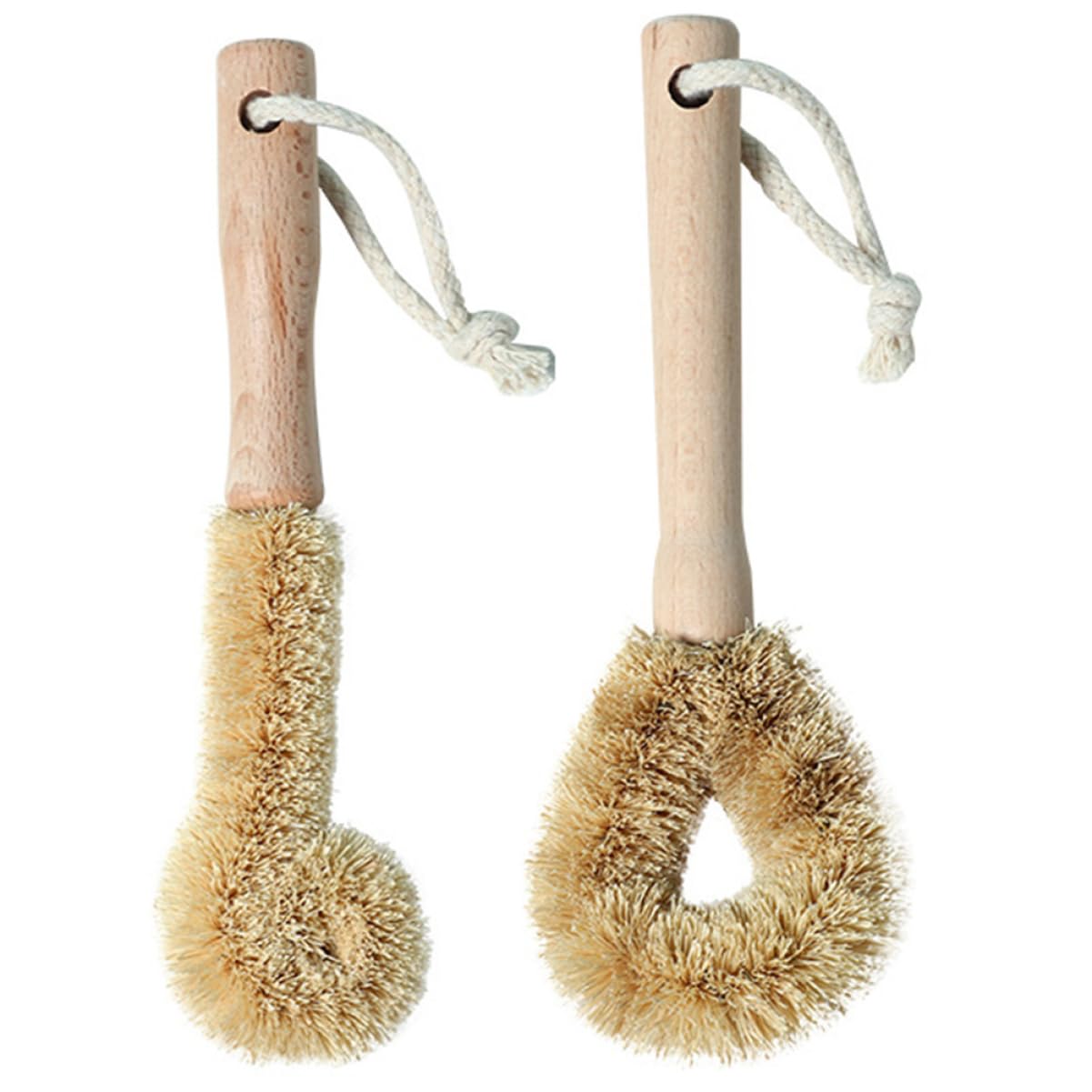 TOVINANNA 2Pcs Natural Palm Dish Scrub Brush Kitchen Tool for Pots Pans Sinks Bottles Efficient Removal