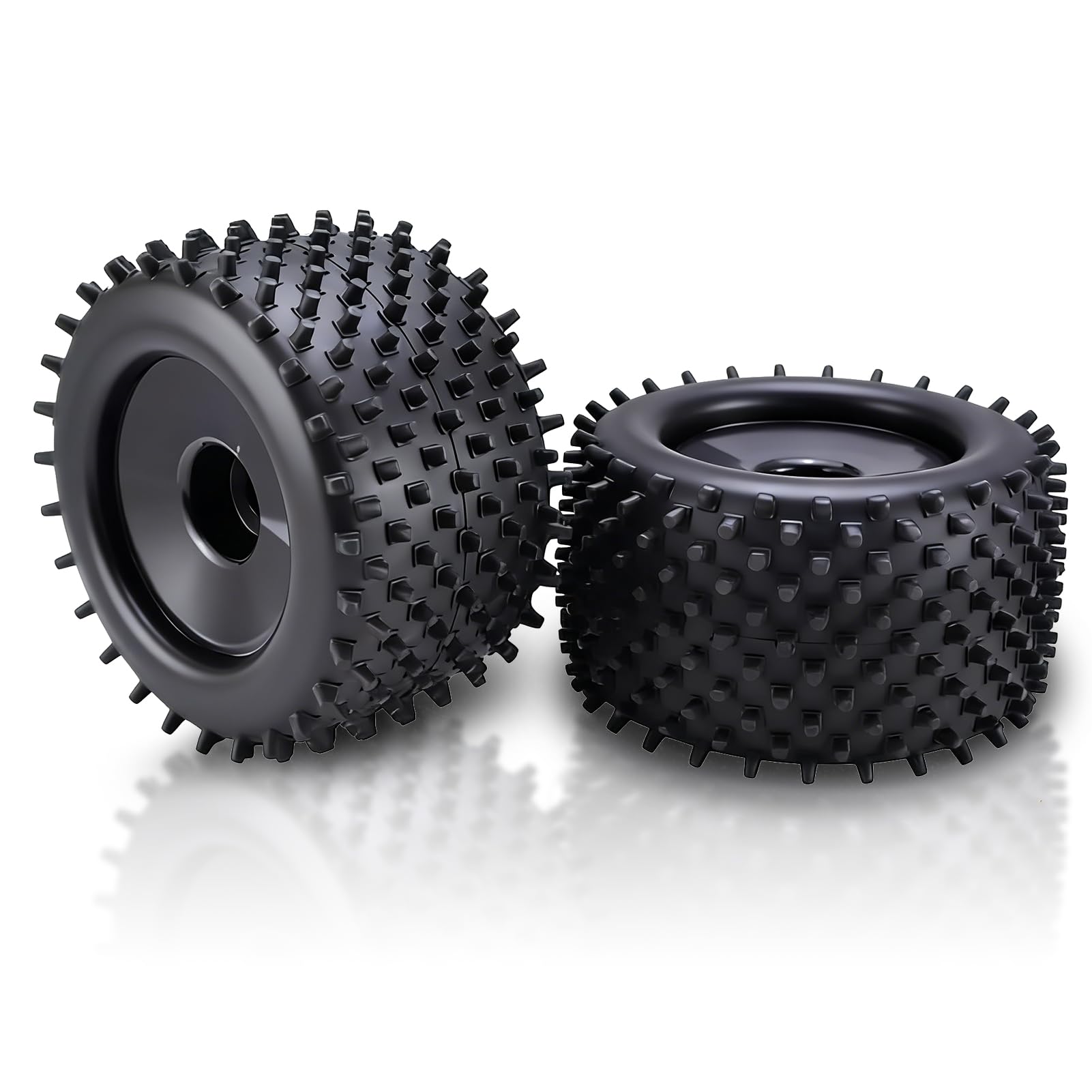 2PCS RC Wheel Tire, 155x82mm/6.1x3.2in Rubber Tire Shockproof RC Touring On Road Car Wheels Rim for Truck 1/8 Racing Car