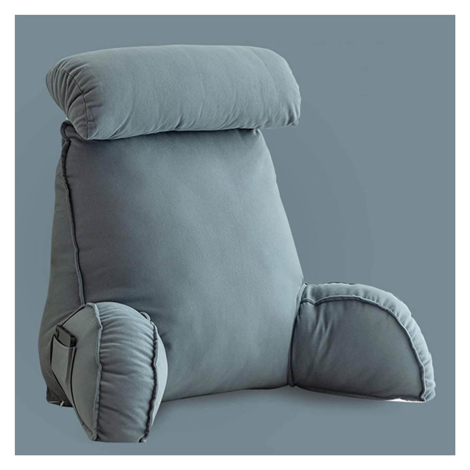 Iulgfsc Blue Gray Reading Pillow， Reading Pillows,Back Lumbar Support Cushion,Headboard Pillow