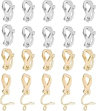 Pack of 20 Stainless Steel Ear Clips - No Piercing Gold and Stainless Steel Clips to Transform Earrings, Quality Pieces for Your Jewellery Creations