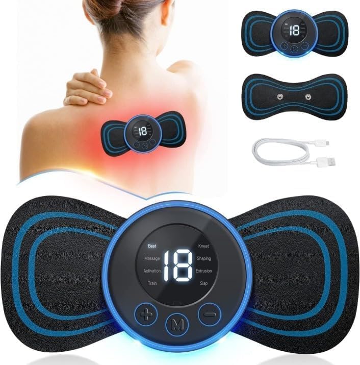 C9 New Trending Full Body Mini Butterfly TENS Massager With 8 Modes, 19 Levels Electric Rechargeable Portable EMS Patch For Shoulder, Neck, Arms, Legs, Neck, Men/Women Modal No, Multicolour-image-16