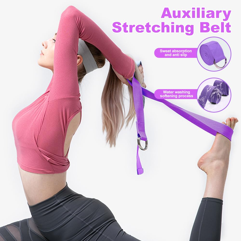 Set di Anelli per Pilates, 5PCS Kit di Anelli per Pilates, Pilates Essentials Kit, Inclusi L'anello di Pilates, Cerchia di Pilates, Palla Yoga, Cinghia Yoga E Fascia Fitness, per Esercizi