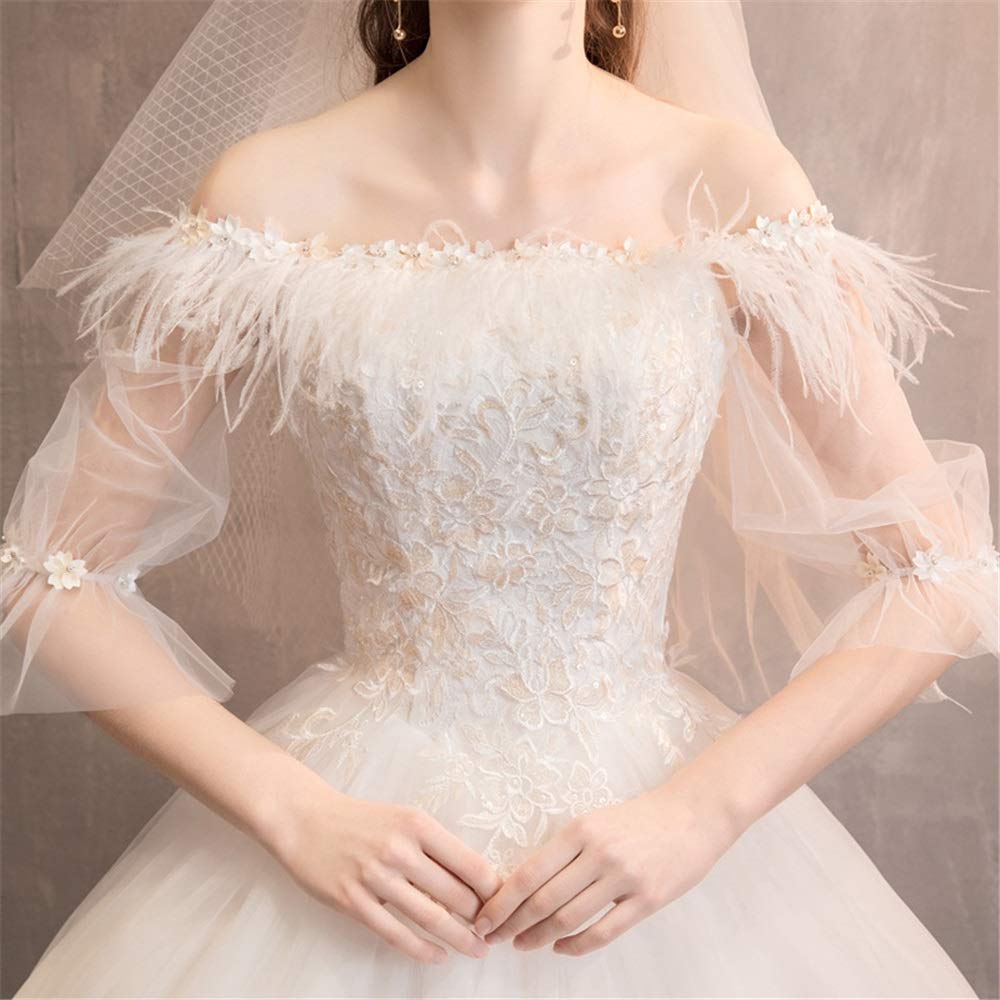 Vestido de Noche de Bodas de Dama de Honor Largo con Encaje Sexy Femenino, Blanco, l
