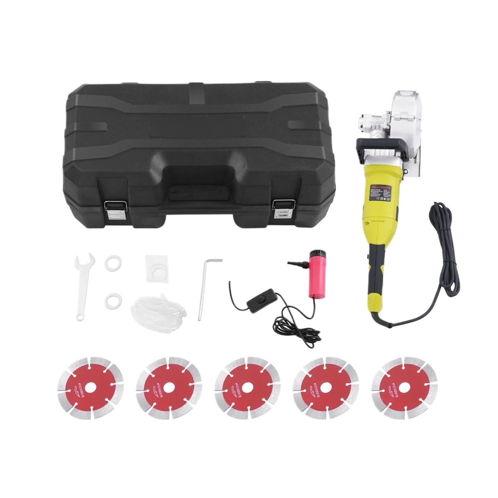 5-Blade Wall Chaser Machine 4000w Slotting Concrete Cutting Groover for Reinforcement Marble Brick Powerful