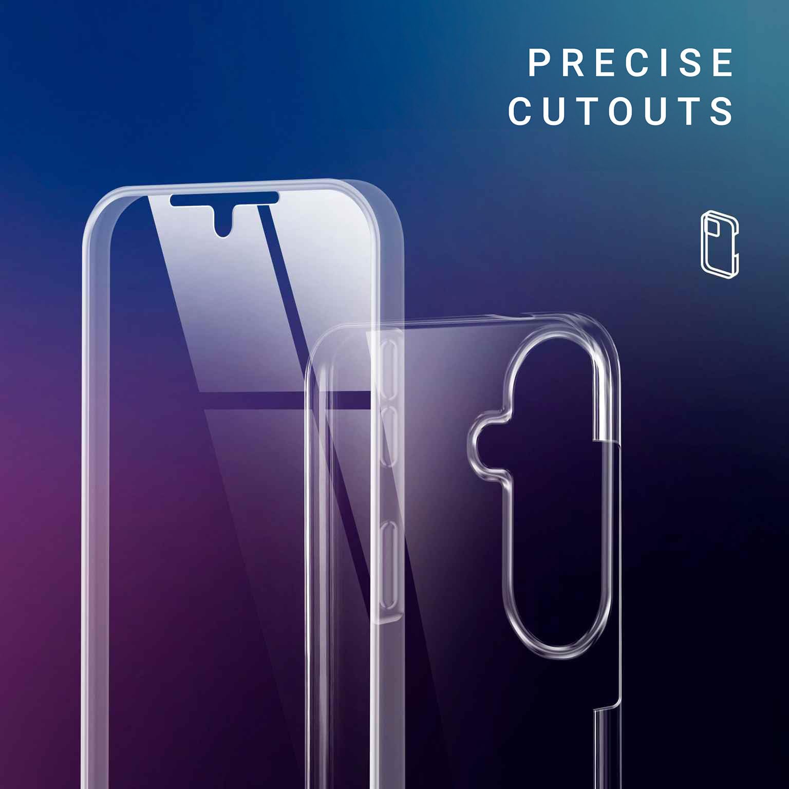 ONEFLOW Etui Touch Case do Samsung Galaxy S26 Plus, pełna ochrona 360 stopni, dwustronne etui na telefon komórkowy z ochroną wyświetlacza, przezroczyste etui ochronne z przodu i z tyłu, odporne na