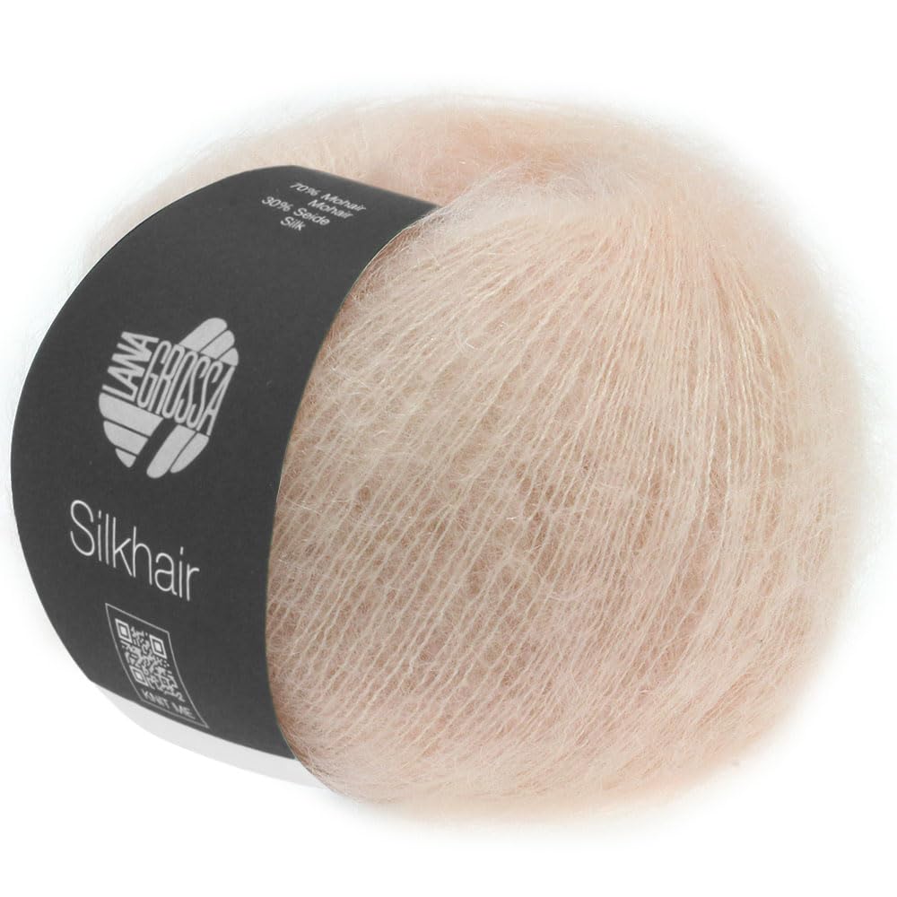 Fil Mohair Et Soie Lana Grossa - Silkhair 0086, Laine Melange Couleur Rose