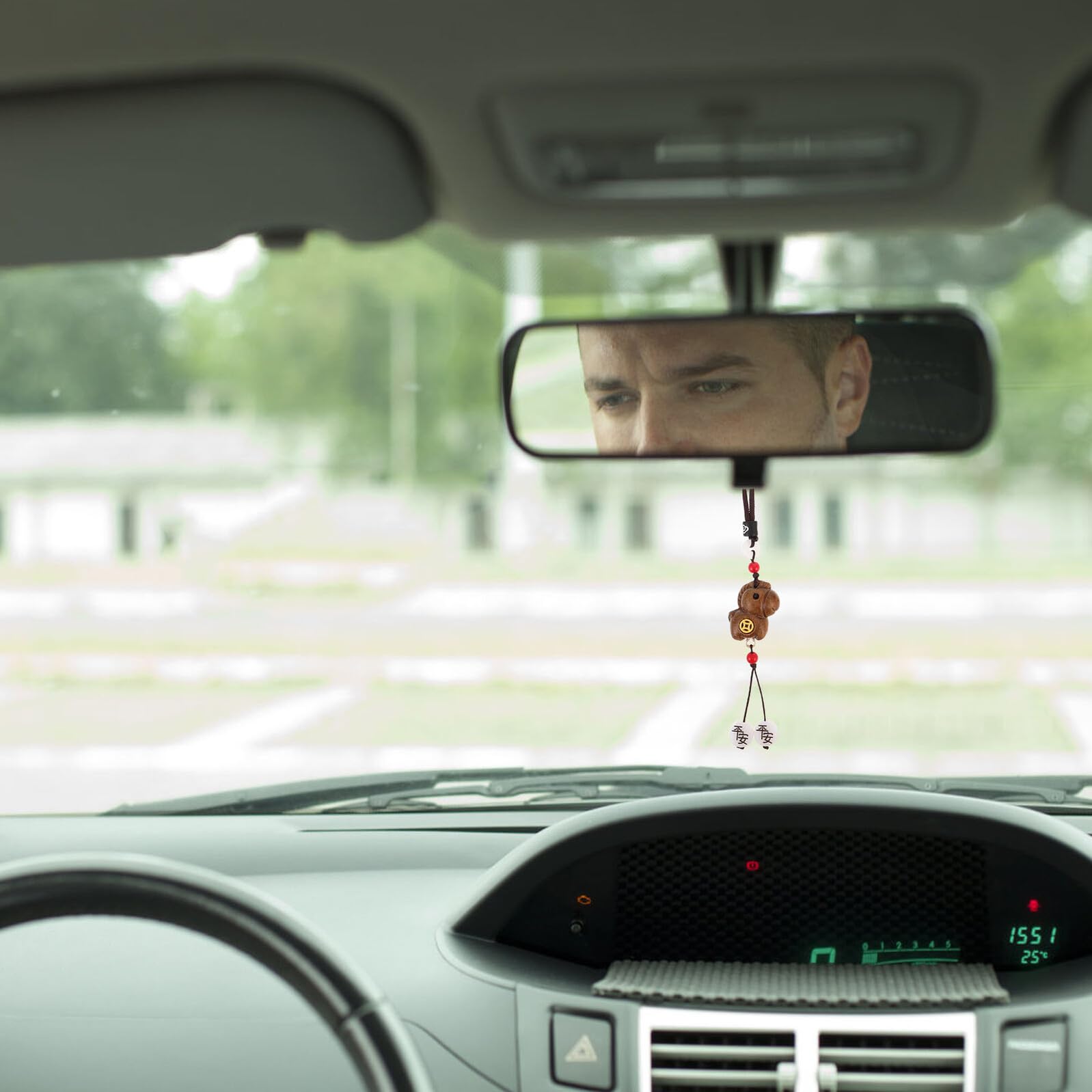 GALPADA Ciondolo Auto in Sandalo a Forma di Cavallo, Profumo Naturale e Lucidatura a Mano, Decorazione Feng Shui per Specchietto Retrovisore, per Festa di Primavera e Benedizione Auto