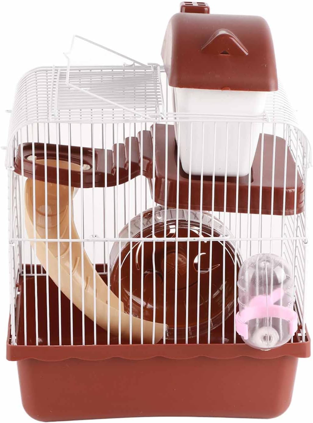 Small Pet Cage, 2 Tier Hamster Cage Large Space High Chassis Design Hamster Habitats