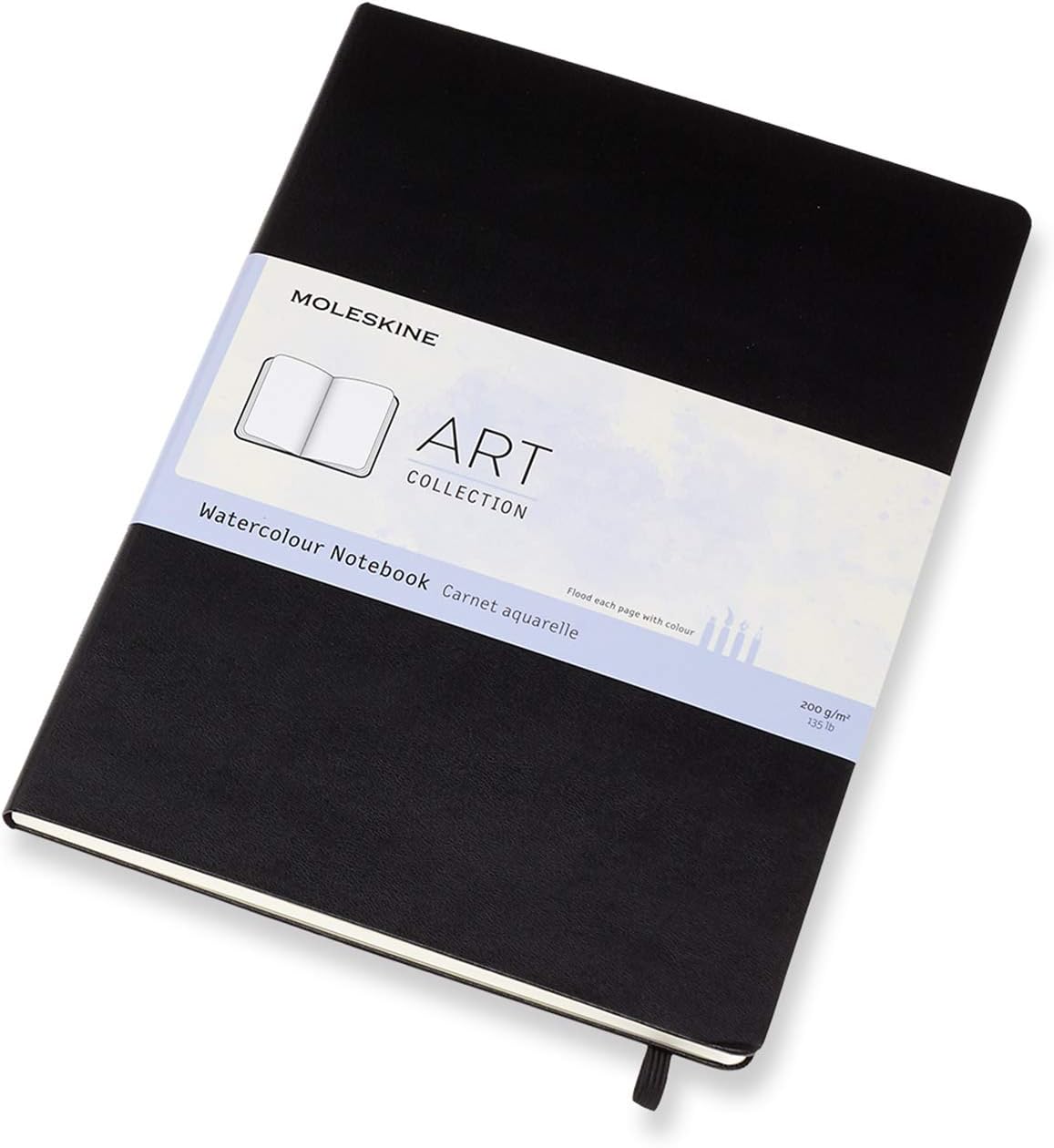 Moleskine Art Collection Watercolor Notebook, Hardcover, A4, Black, ARTBF837