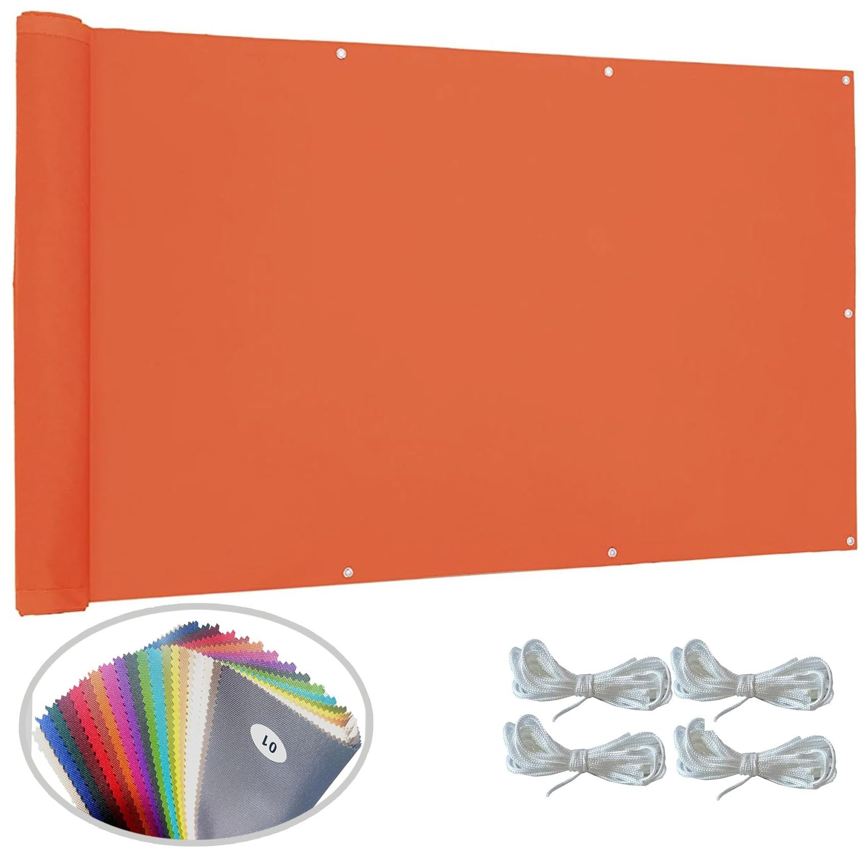 Voile ombrage rectangulaire étanche orange pour repas en plein air sur la terrasse