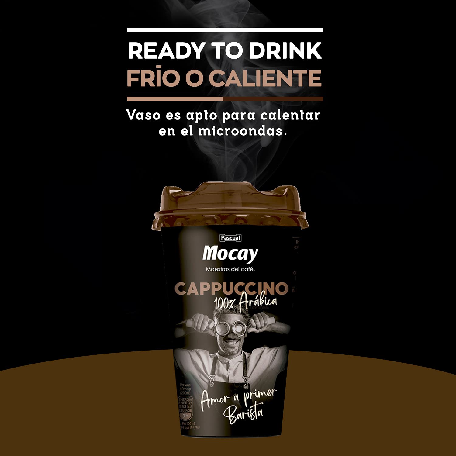 Mocay – Café Frío Listo para Tomar - Pack de Vasos de Café Cappuccino Listo para Beber – 10 Vasos x 200 ml
