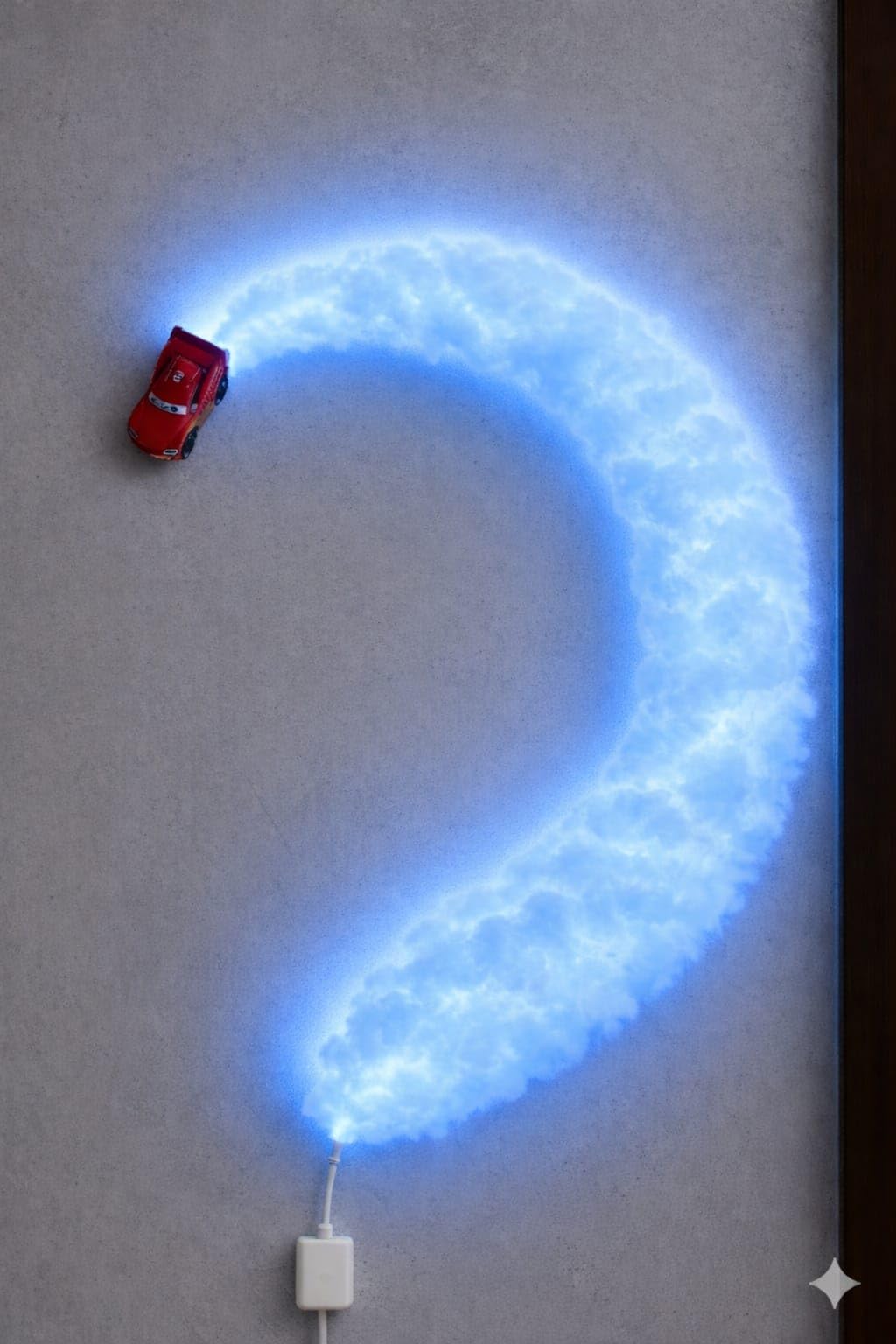 Hot Wheel Drift Style 3D Wall Light,Cotton Design with Warm LED Glow Effect (Not Included Car) (Blue)