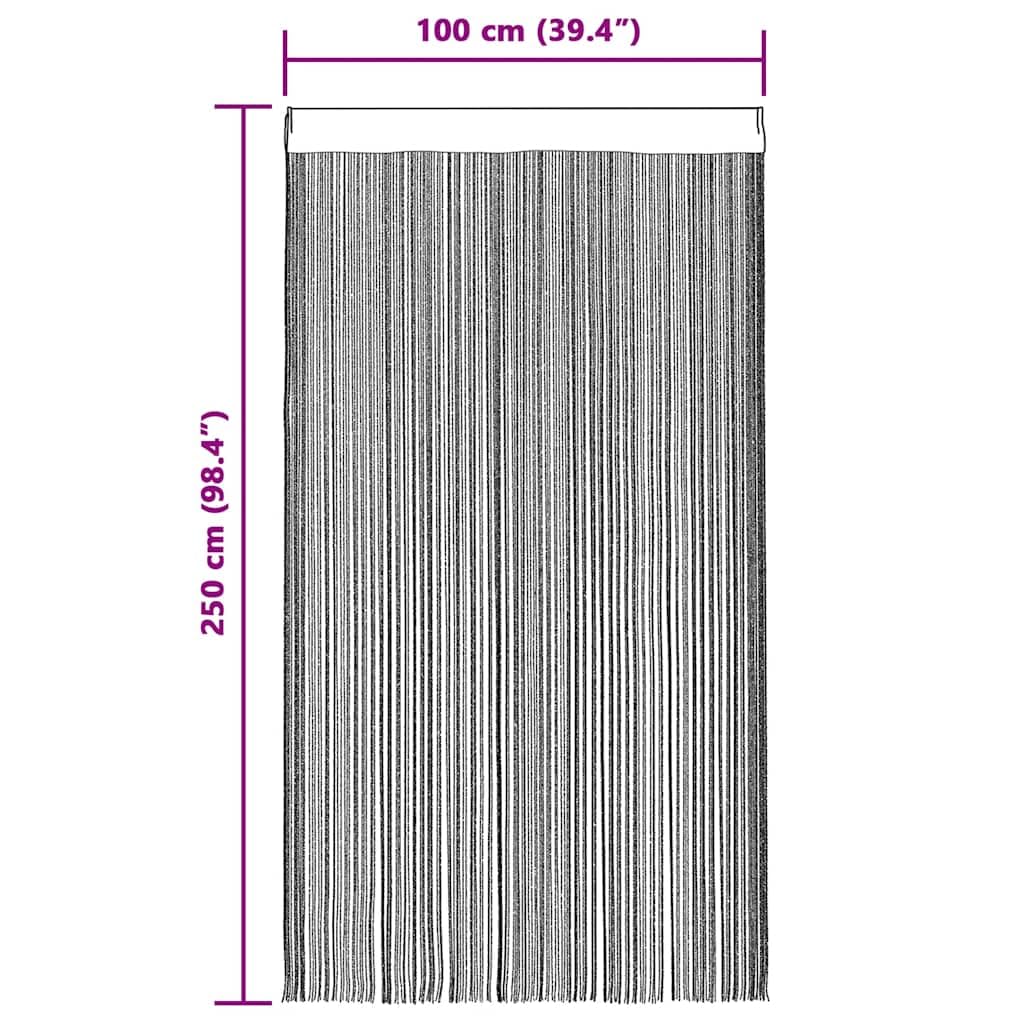 Rideau en fils 2 pcs 100 x 250 cm Marron