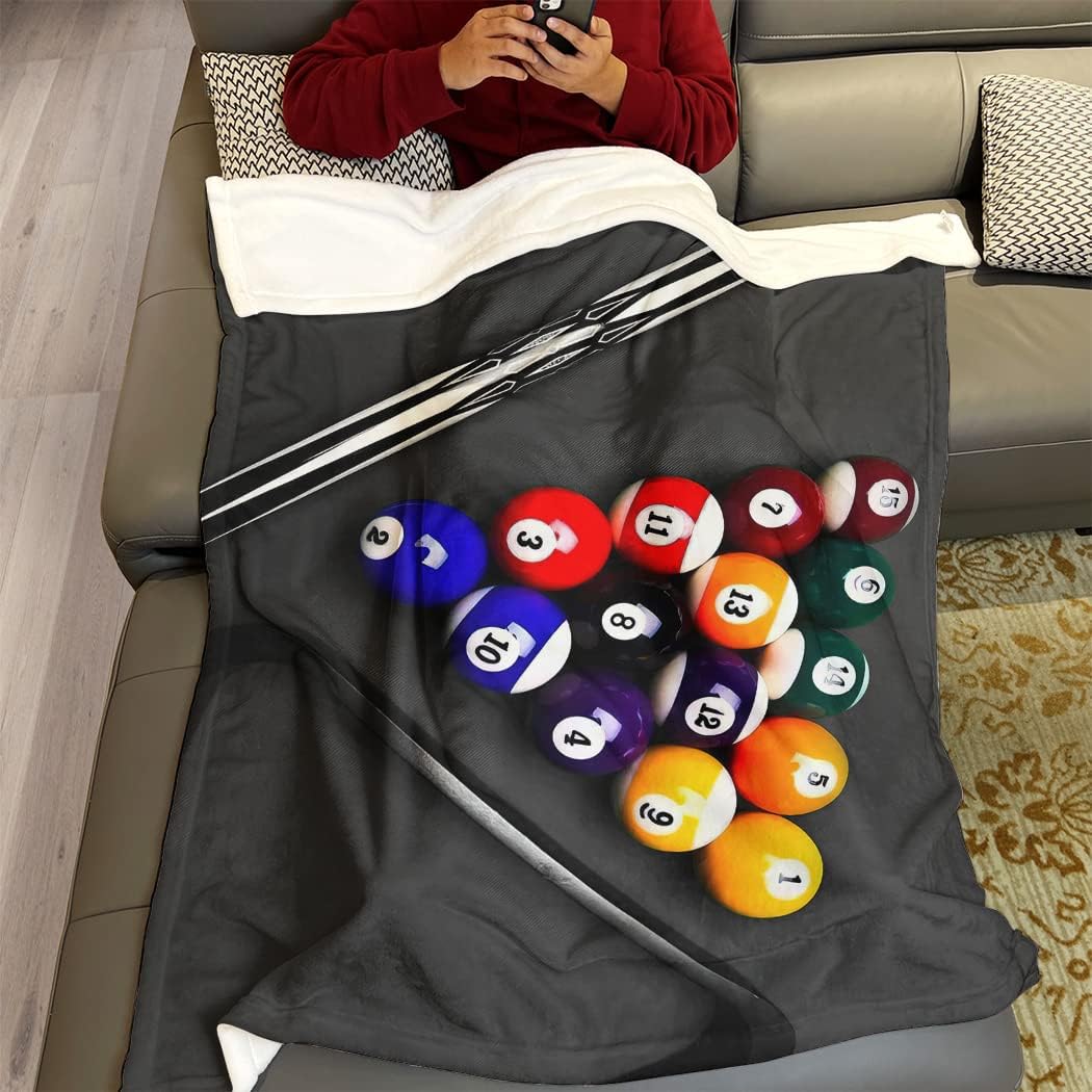 Soft Warm Fleece Throw Blanket for Couch Sofa and Bed Pool Table Billiard Balls 60"X80"