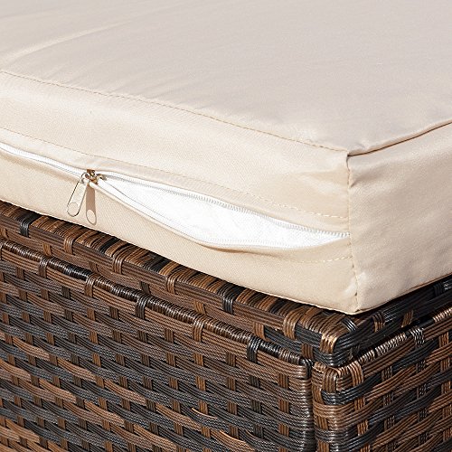 Melko Garten Ecksofa Polyrattanlounge Sitzgarnitur Gartenlounge mit Kissen, Verbindungsclips und Schraub-Ausgleich-Standfüße
