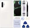 リアバックガラス Samsung Galaxy Note 10 Plus 6.8インチ 5G用 修理ツールキットと取り付けられた接着剤付き Aura White