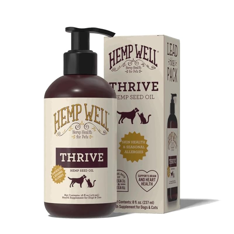 Óleo de cânhamo para cães e gatos Hemp Well com Ômega 3 e 6, 473 mL