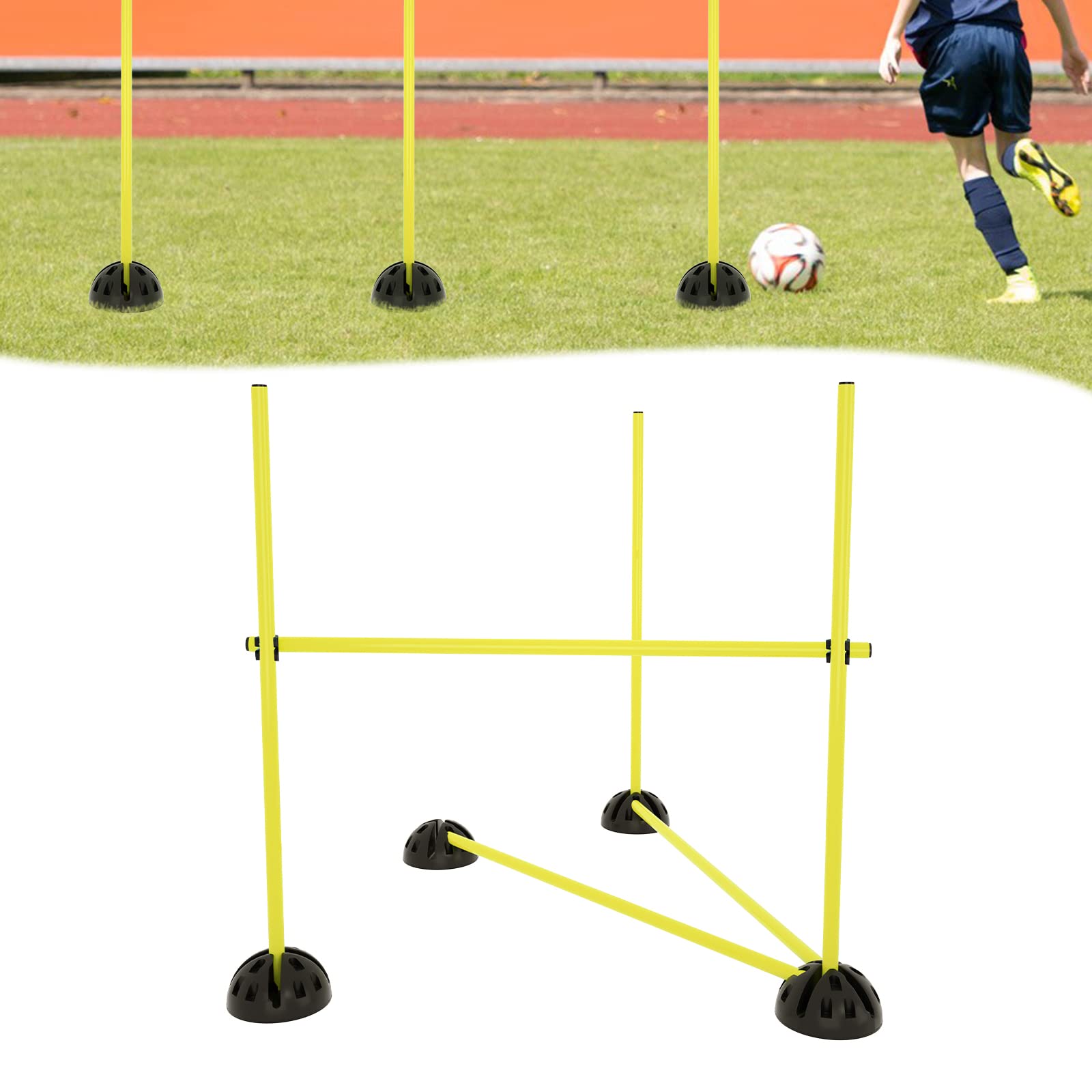 UISEBRT Set di barre per saltare Agility Grid Set di aste da allenamento Agility Hostacoli, set multifunzionale, per allenamento condizionale, dribbeln, sport scolastici