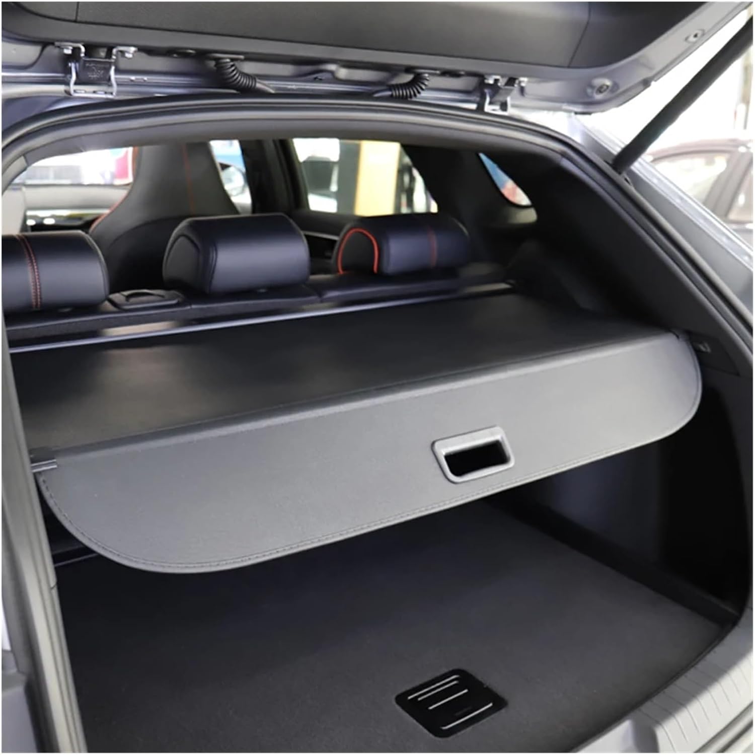 Compatible with BYD Song Plus Retractable Trunk Cargo Cover Parcel Rack Waterproof Shield Privacy Auto Interior Accessories(Leather)