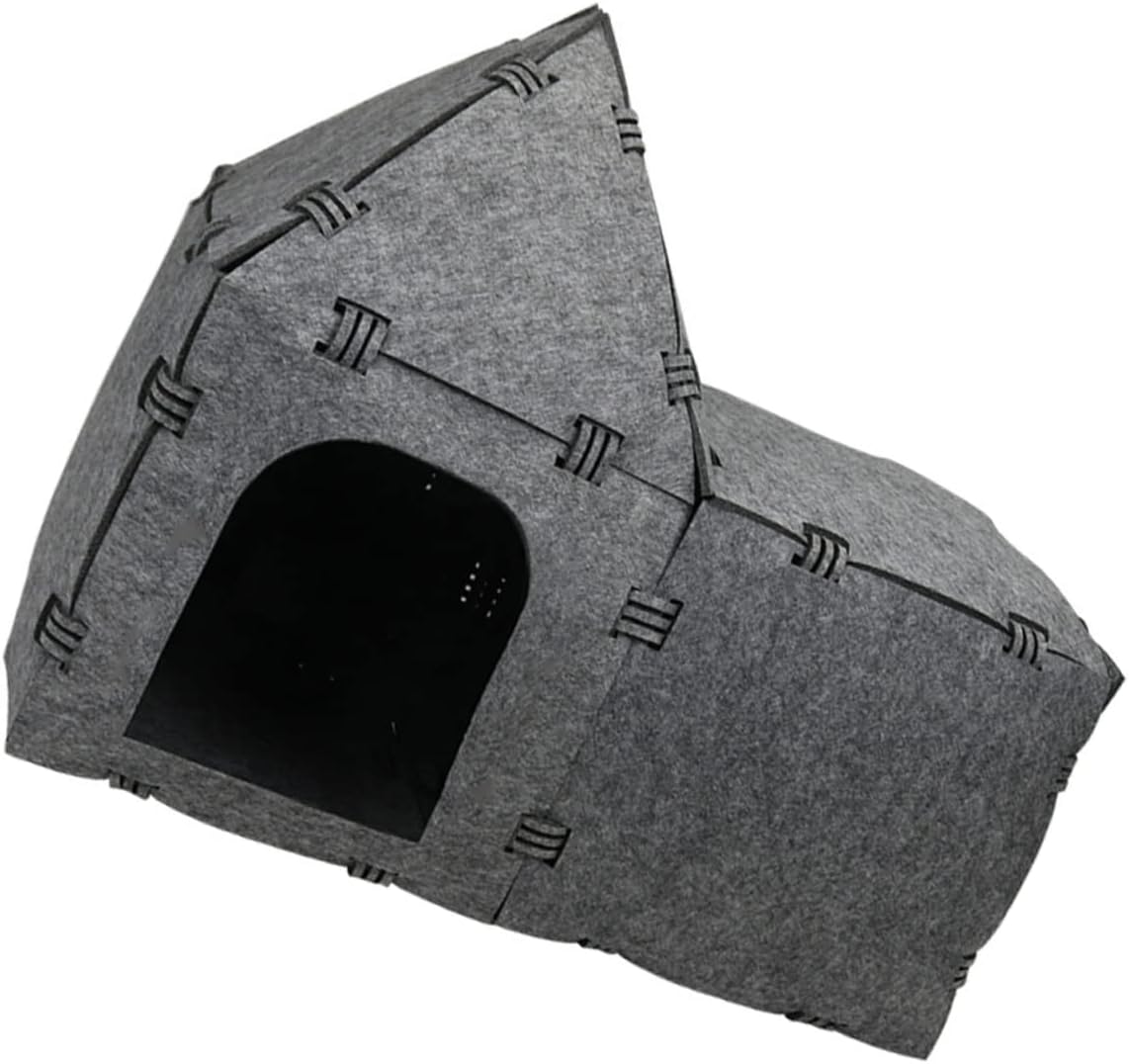 Kisangel Felt Cat Tunnel Interactive Toy Creative Pet Nest for Indoor Use Bright Design for Enrichment for Play and Rest Cat House