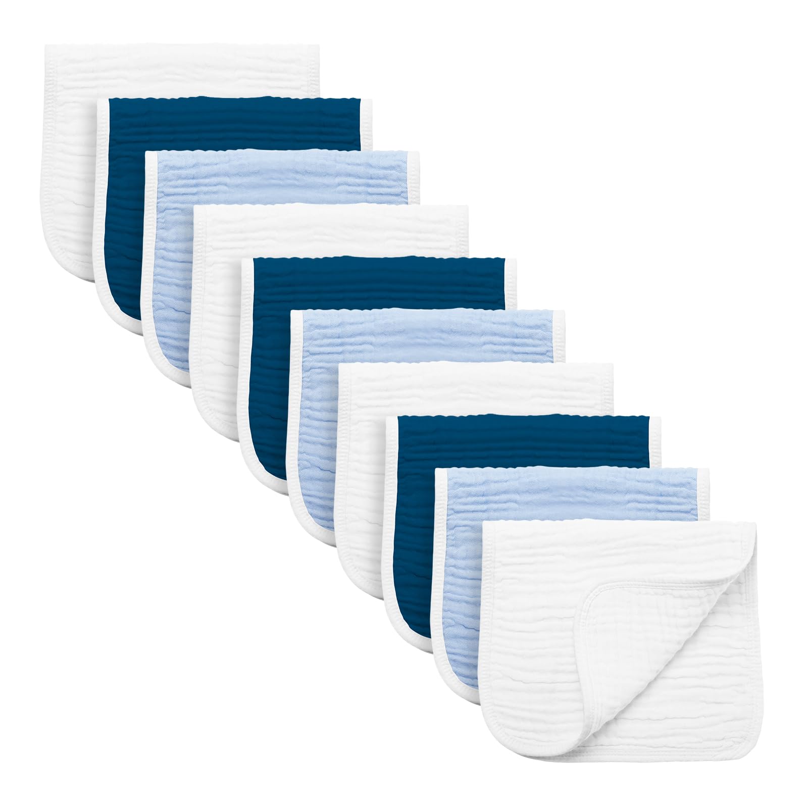 Synrroe Burp Cloths Large, Muslin Burp Cloths for Baby Girls and Boys, Pack of 10 Extra Absorbent and Soft Muslin, 6 Layers 20 by 10 Inches 100%