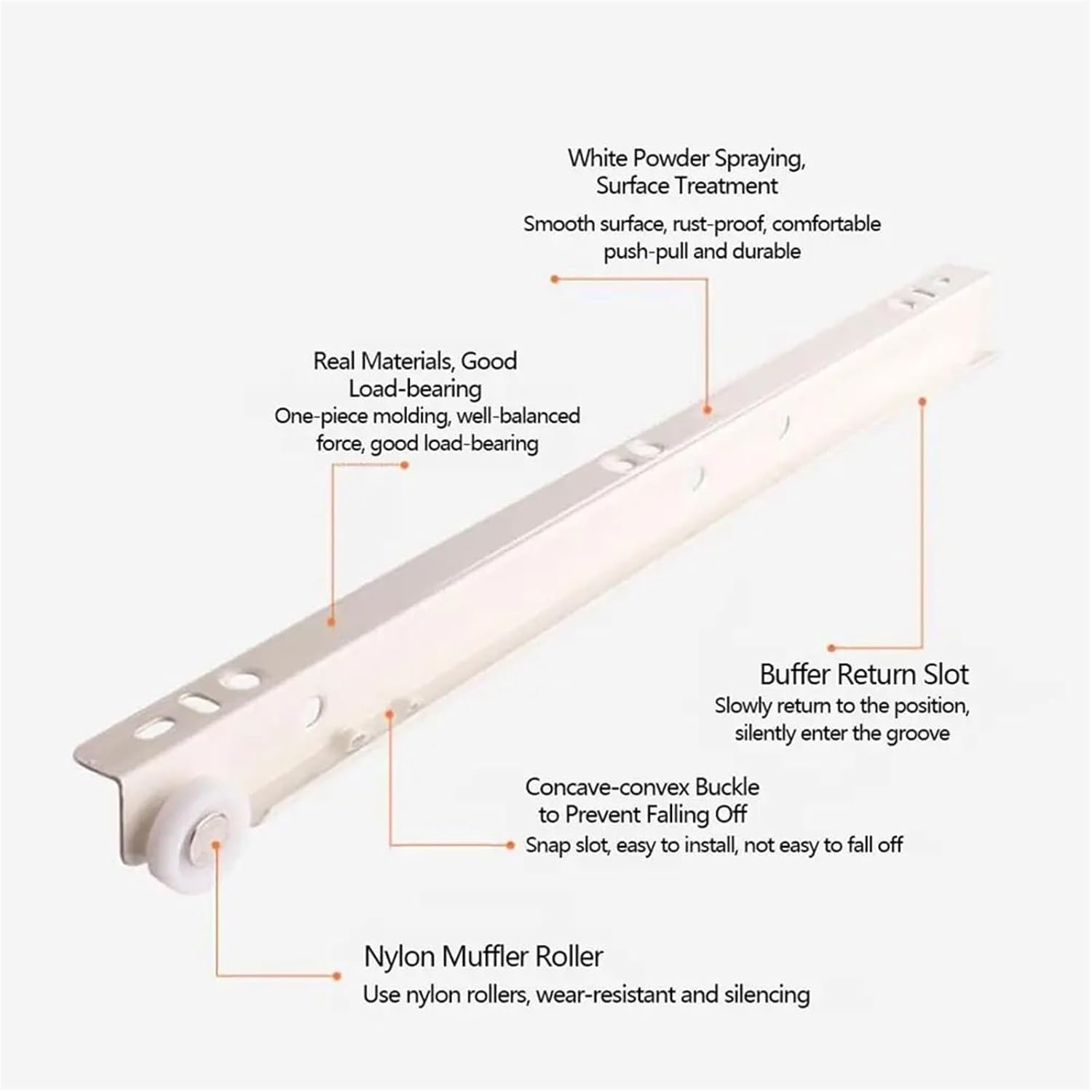 1Pair Cold Rolled Steel Bottom Rail Computer Table Chute Drawer Track Slides Thickening 2 Cabinet Rails Cabinets Keyboard Roller(12inch-30cm)