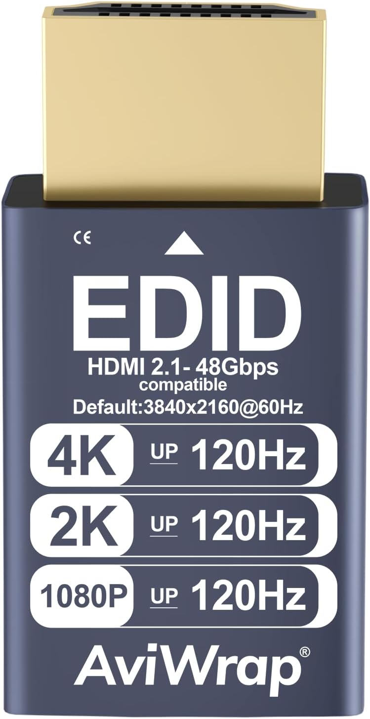 HDMI 2.1 Dummy Plug,Virtual Display Adapter,4K EDID Emulator for Gaming, Headless Display for Remote Desktop, Supports 4K/1440p/1080p@120Hz Multiple Resolutions