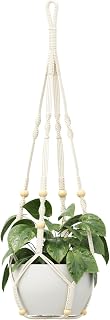 Bamworld Colgadores de Macramé con Cuentas de Madera para Plantas