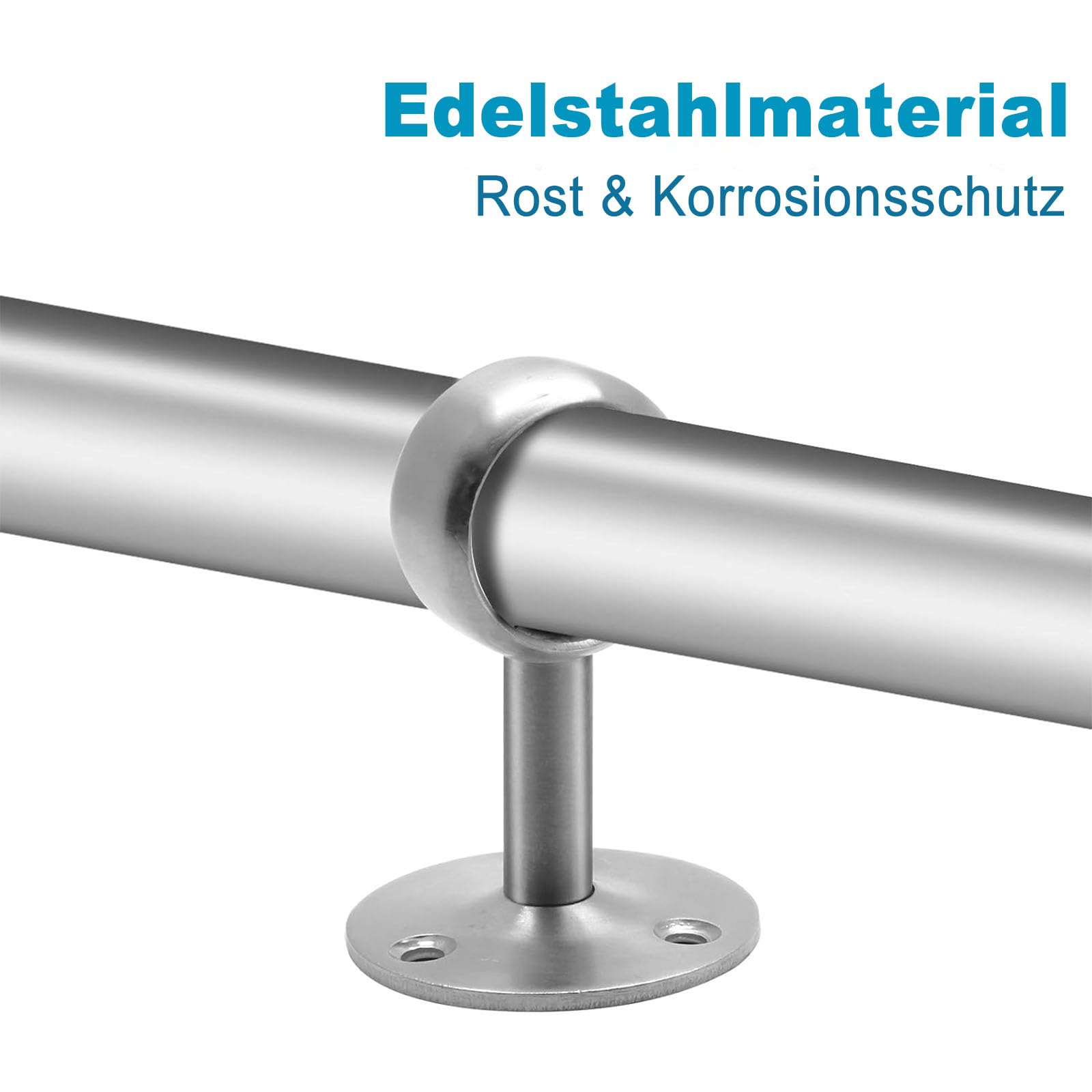 2 Stück Edelstahl Deckenhalterung Für Gardinenstangen – 3,8 Cm, Mattschwarz, Inkl. Schrauben
