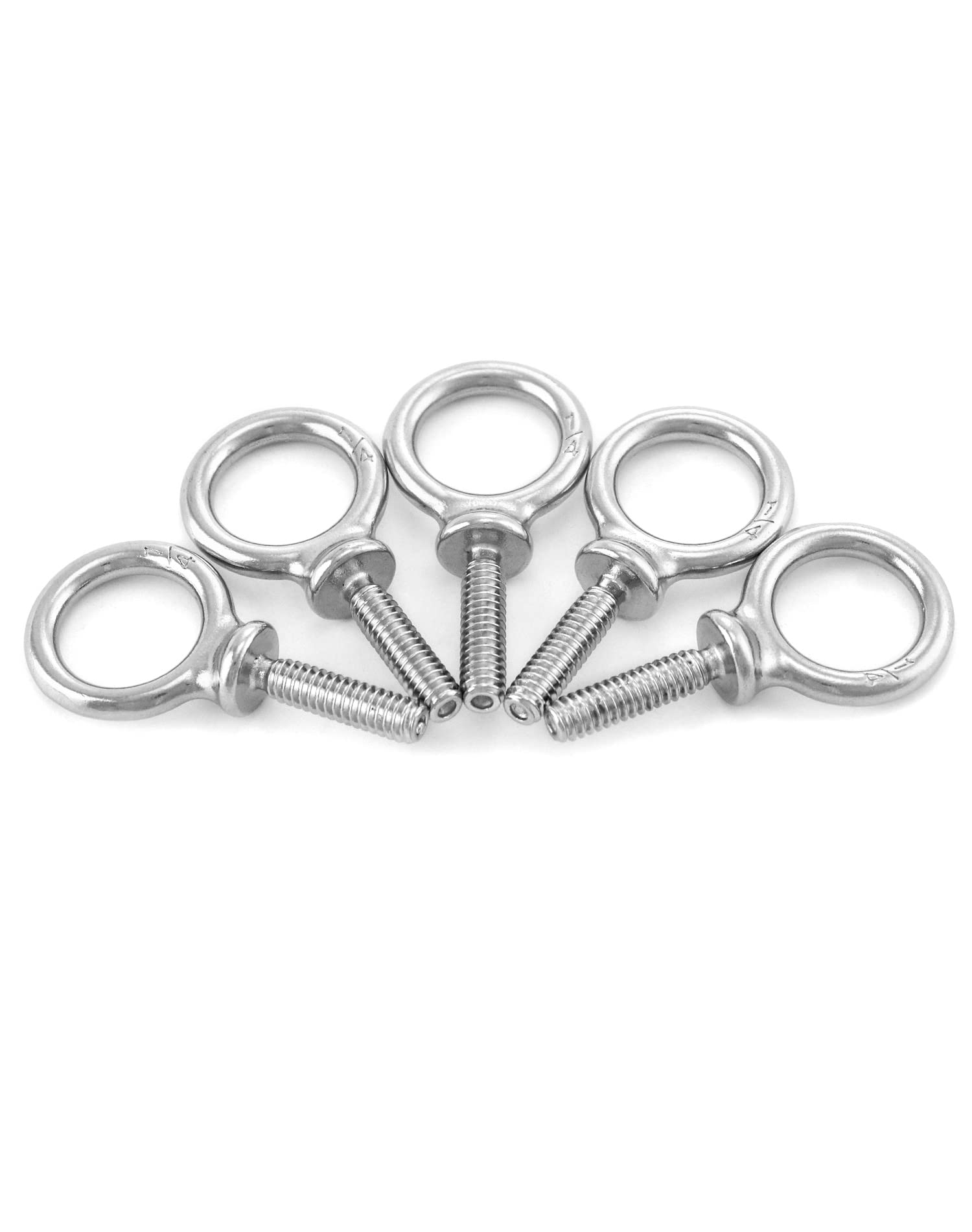 Stainless Steel Eye Bolts - 20 Pack 1/4" -7