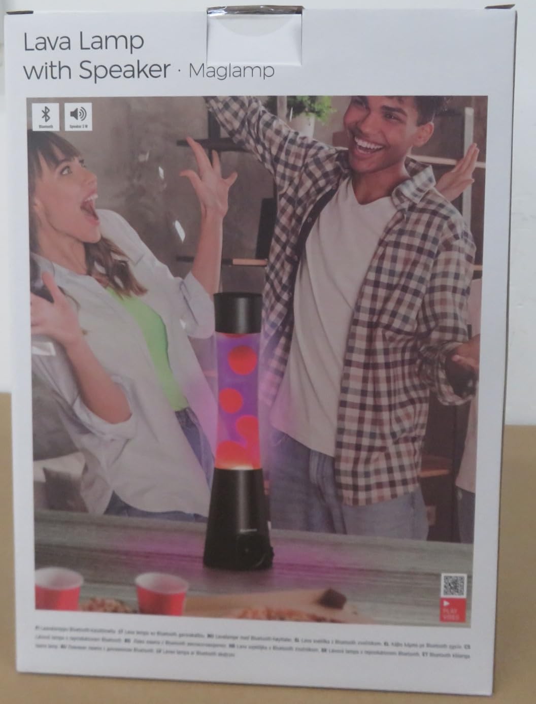 Lampada Lava con Altoparlante Magma con Altoparlante Bluetooth e Microfono - Multifunzionale - Musica - Connessione smartphone - Ricevuta chiamate - Altoparlante di alta qualità 3 W - Rosso