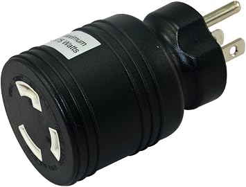 Conntek 2-30222-BK NEMA 5-15P to NEMA L5-30R Locking Plug Adapter 15Amp