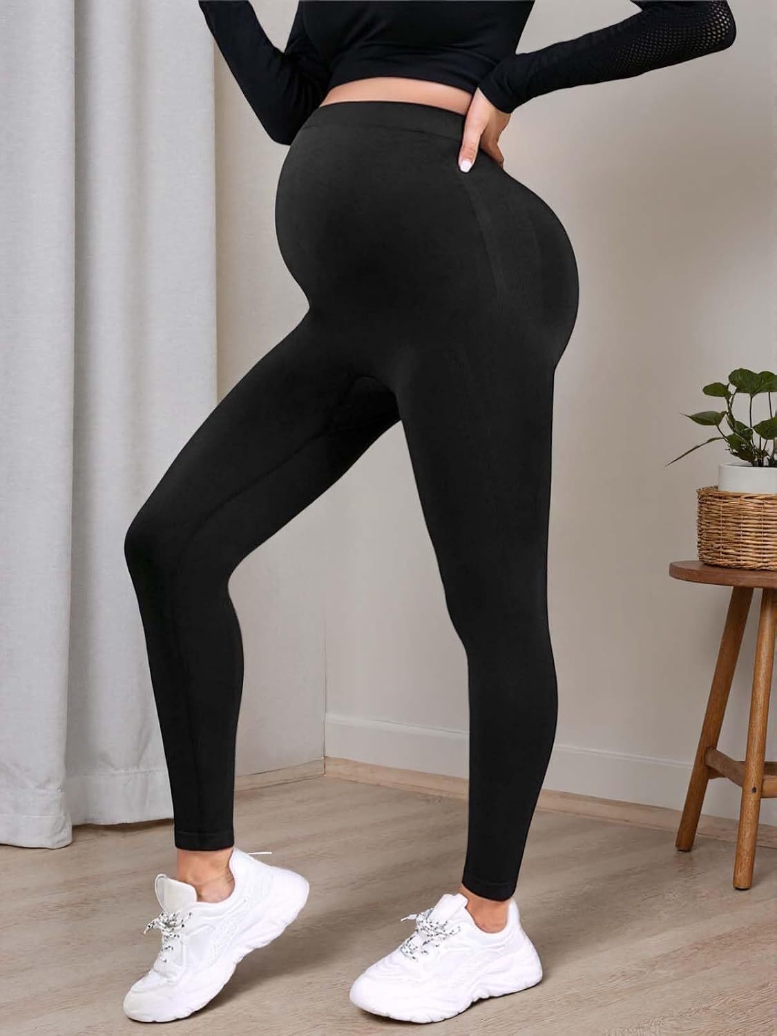 Over The Belly Maternity Leggings for Women, High Waist Soft Stretch Pregnancy Yoga Pants