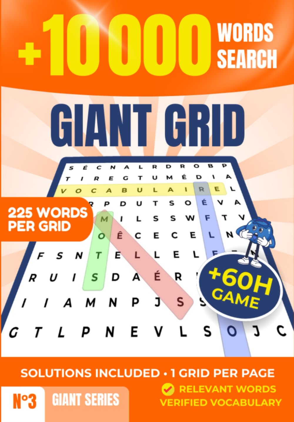 Giant Word Search XXL - 10,000 Words in Large Print Puzzles - Brain Games for Adults and Seniors - Memory and Concentration Activity Book - Solutions Included: Large Print, with Solutions