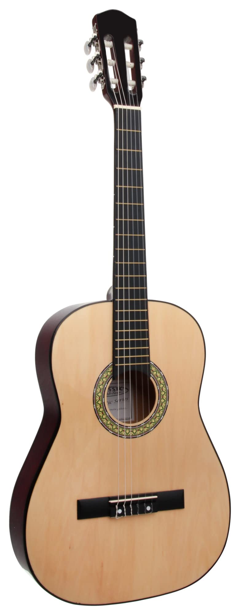 Classic Cantabile AS-851 Pack Guitare Classique 7/8 Nature - Cordes en Nylon d'étude - Guitare de concert idéale pour débutants, enfants - Avec accessoires