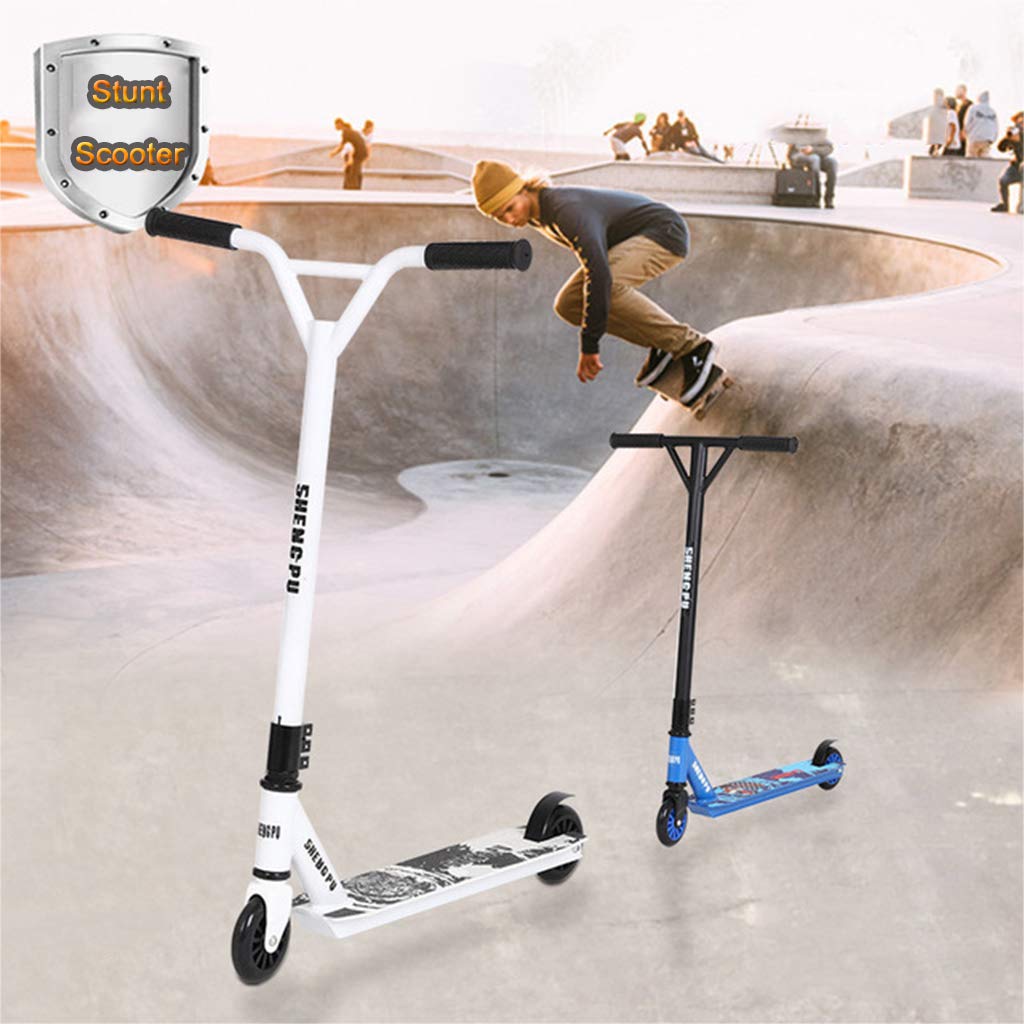 Niños Stunt Scooter Niños - Freestyle Pro Truco de 360 grados Freno de la rueda trasera Ruedas de PU 100mm Principiante Street Scooter para niños de 8 años en adelante, niños, adolescentes, adultos