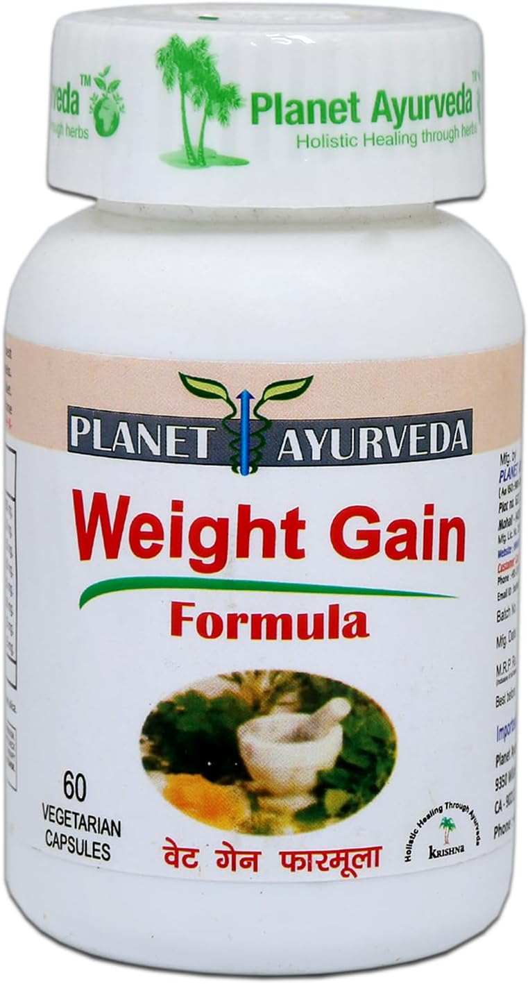 Planet Ayurveda Weight Gain formula Capsules, 60 Capsules, Natural Solution to Increase Weight