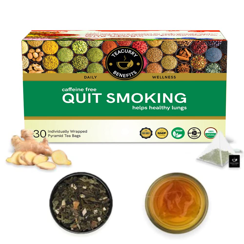 Teacurry Quit Smoking Tea (1 Month Pack | 30 Teabags) - Helps to Quit Smoking & Lung Detox of Smoked Lungs
