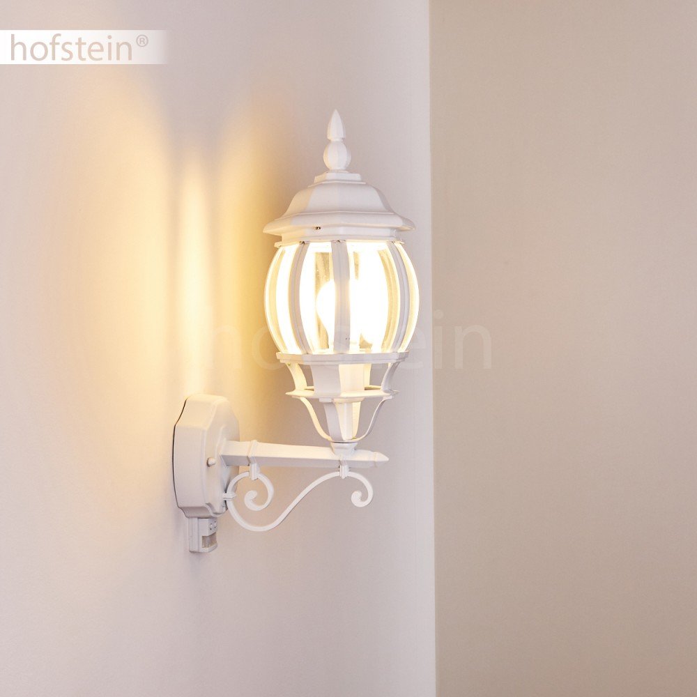 Lampada Da Parete Esterna Lentua - Stile Vintage, Bianco, IP44, Attacco E27, Per Terrazzo E Giardino