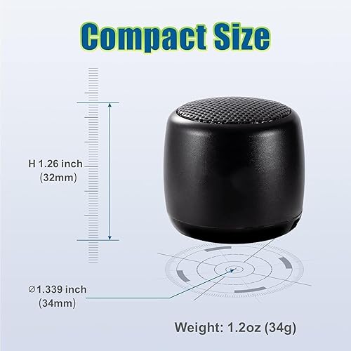 Miniatura 4 de El mejor mini altavoz Bluetooth portátil con sonido HD y graves I Altavoces inalámbricos Bluetooth más pequeños para teléfonoPCtableta I Foto Selfie