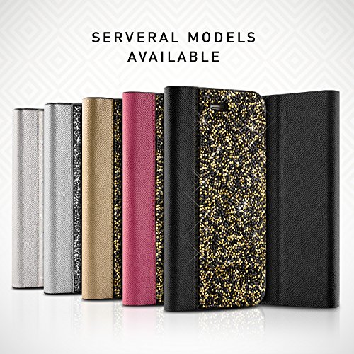 Cover iPhone 7 Flip, BlingZ.® 3D Custodia Glitter