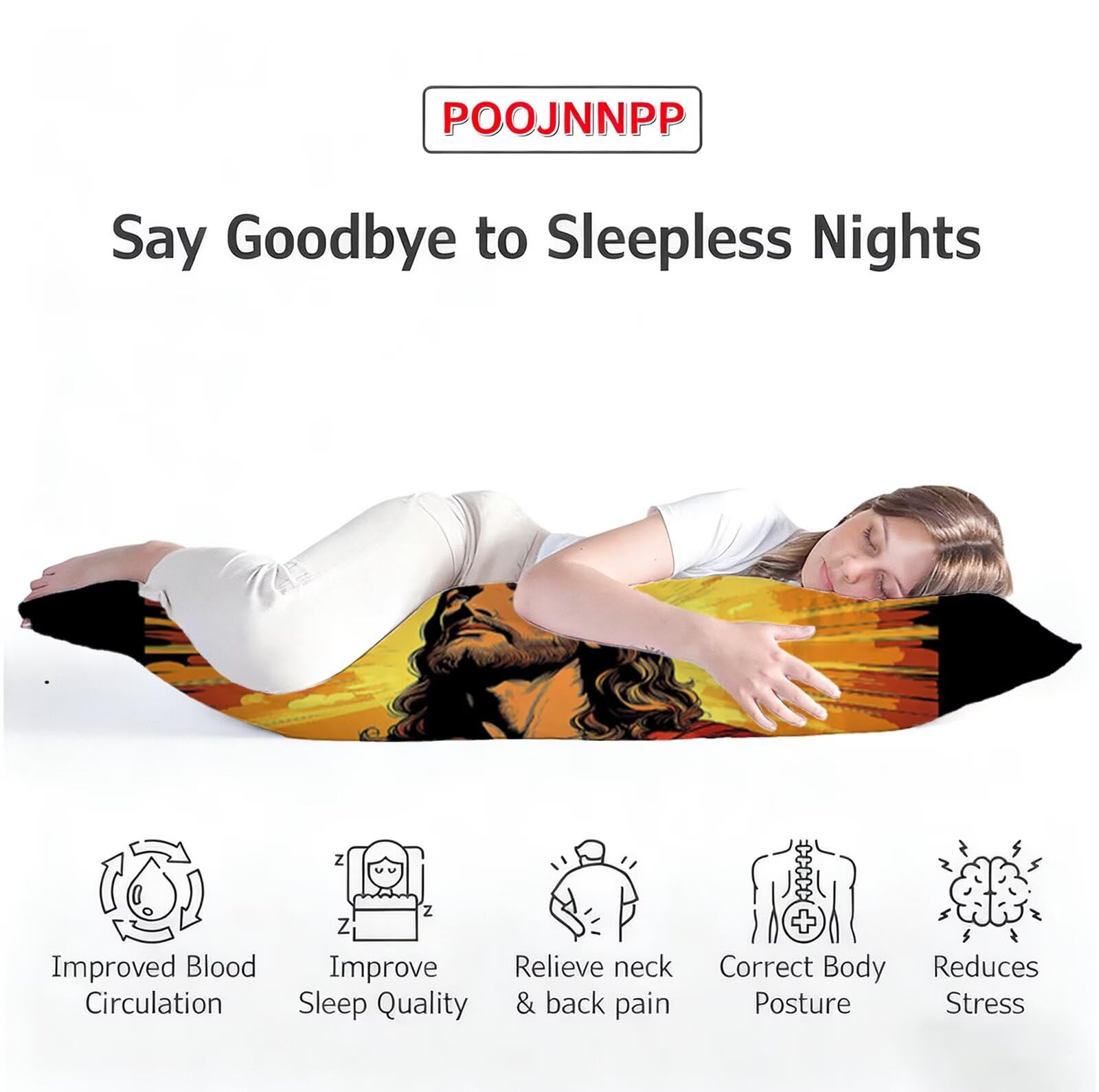Ángel Fundas Almohada 60x180 cm Funda de Almohada Hombre Cojines Cama Terciopelo Suave Mejorar la Calidad del Sueño, con Cremallera Invisible Funda de Cojín, Decoración del Hogar para Sofá Cama R-9565