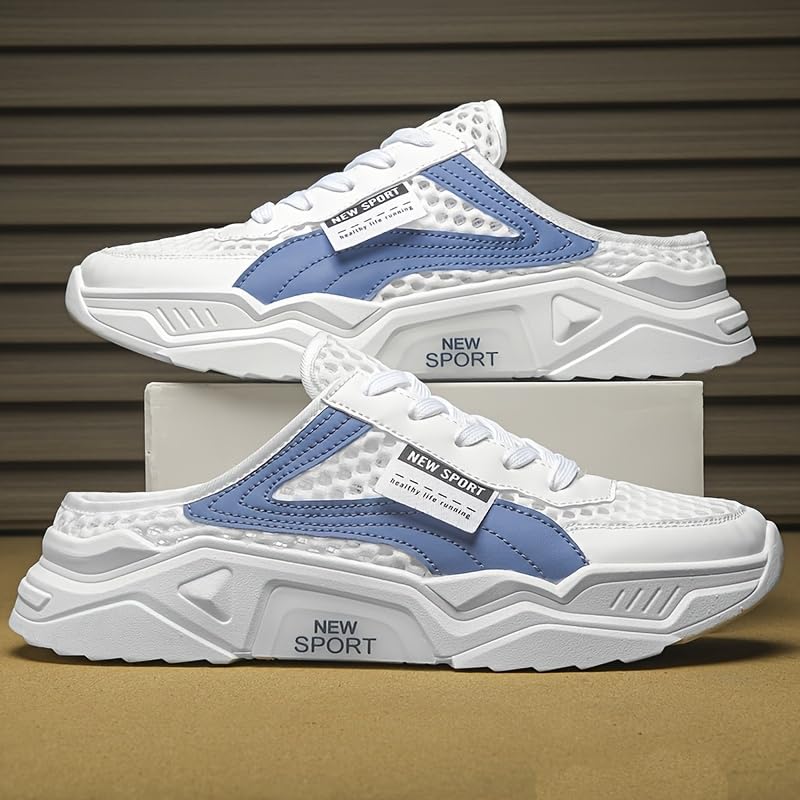 Summer lace-up, hollowed-out, large mesh men's flip-flops without heels, fashionable thick soles, casual and breathable2